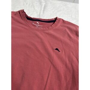 Tommy Bahama Red Knit Logo Crew Neck Short Sleeve Regular Fit T-Shirt Size L